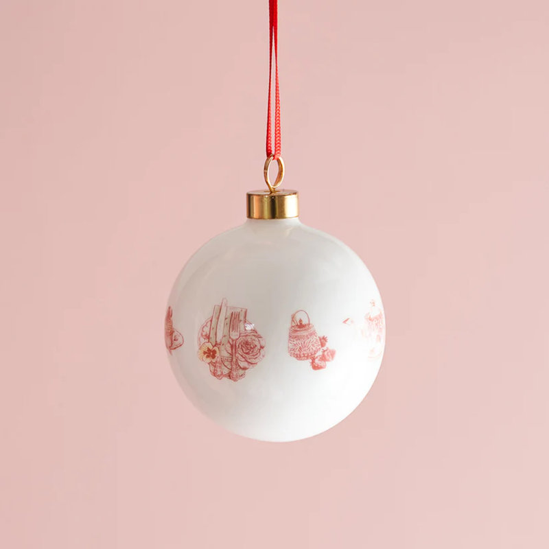 6cm Bone China Bauble