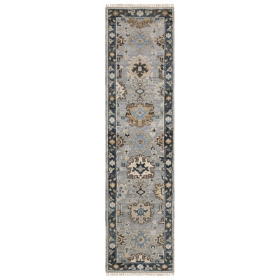 Tapis traditionnel gris / bleu Gowen
