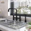 Sleek 2-Handle Bridge Kitchen Faucet with Pull-Out Side Sprayer-90614351