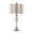 Ashland 27" Contemporary Table Lamp in Brushed Nickel with Light Grey Linen and Brushed Nickel Laser Cut Shade from Grandview Gallery by LumiSource - Set of 2