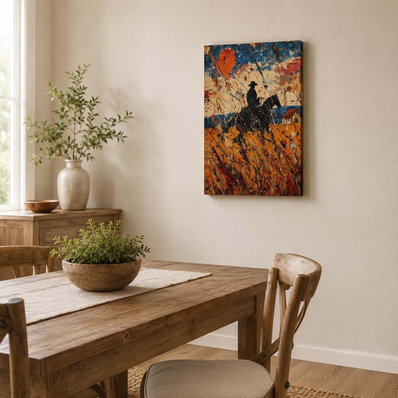 Western Cowboy Canvas Wall Art 30x40cm