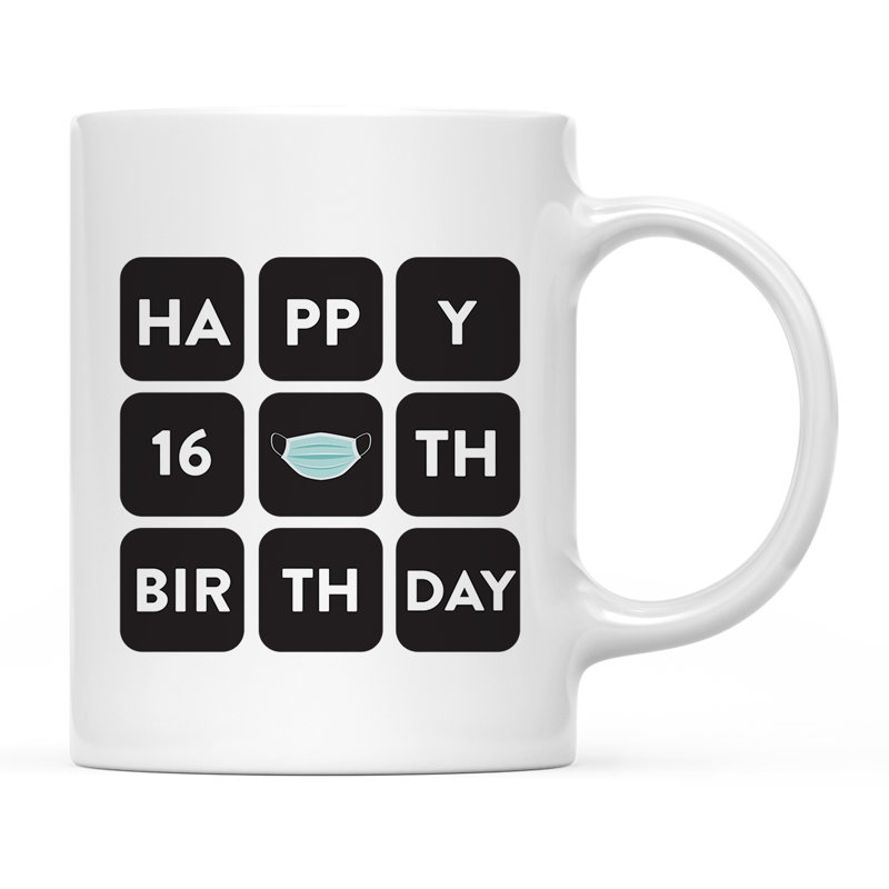 Tasse à café Zoom Birthday, Happy 16th Birthday