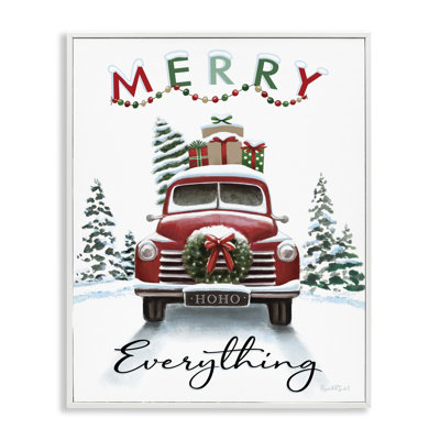 Merry Everything Gift Car Framed Giclee Art by House Fenway
