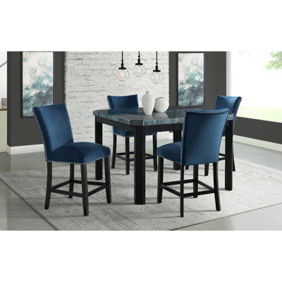 Wendy Marble Top Trestle Dining Set