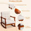 Chaise berçante en bois de sapin coloré carbonisé avec coussin beige amovible-976654834