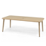 Loftis 81" Rectangular Natural Wood Grain Aluminum Outdoor Dining Table With Umbrella Hole
