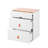 Modern Nightstand With 3 Drawers And LED Light, Glass Top Bedside Table With Jewelry Storage For Bedroom, White
