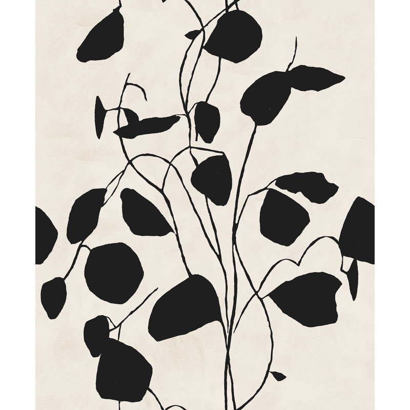 Susan Hable Floral Wallpaper Roll, Black/Cream