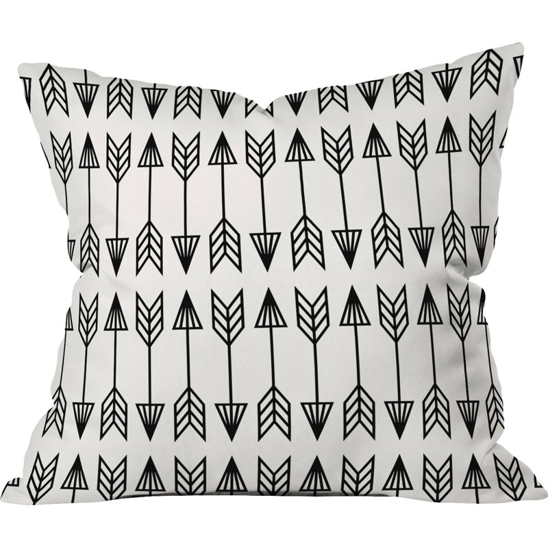 Housse de coussin carrée à motif de flèches et insert, 18 po x 18 po