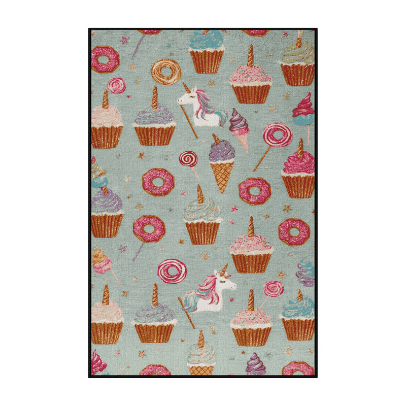  Tapis de desserts lavables à licorne, Rectangulaire 7 pi x 10 pi
