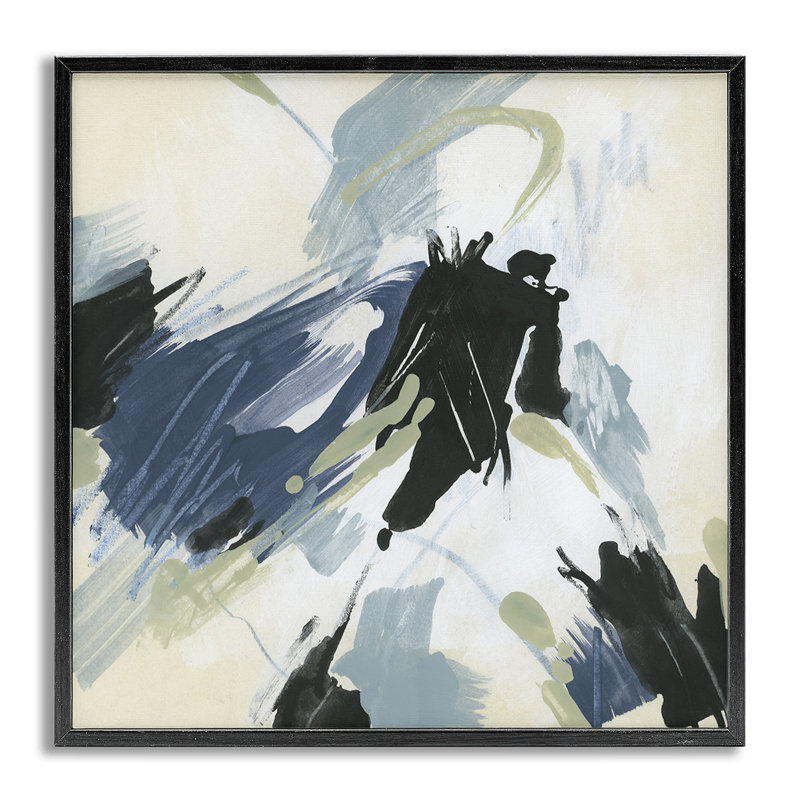 Dynamic Abstract Pattern Framed Giclee Art by June Erica Vess, 17" H x 17" W, Gray