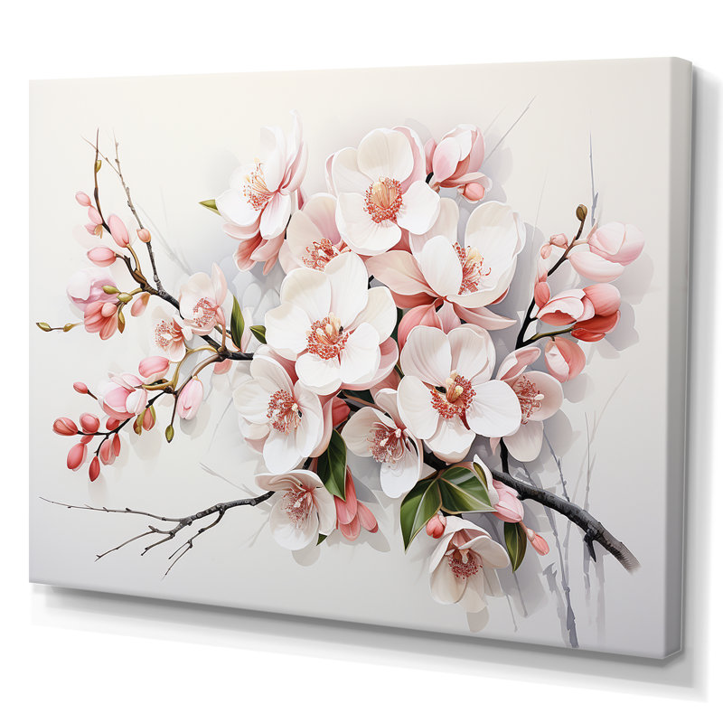 «Pink Orchids Minimalisme Dream I» sur toile, H 24 po x l 32 po x P 1 po, Toile tendue
