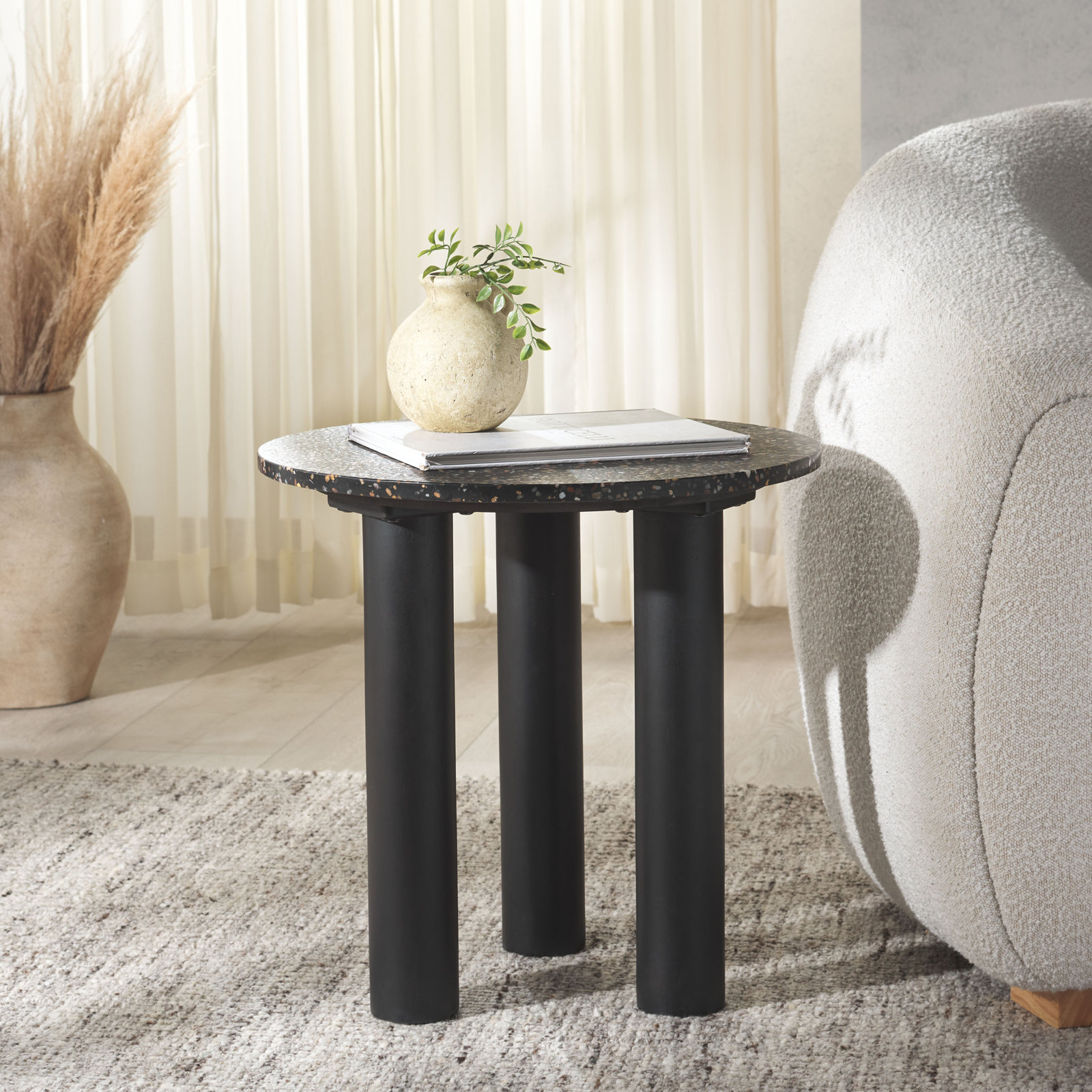 Pike Stone End Table, Black