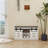 Modern Shoe Storage Bench, 2-Tier Entryway Bench With 2 Sliding Barn Doors & Full Soft Removable Seat Cushion For Entryway, Hallway, Bedroom-White