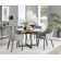 Aashif Round Dining Table Set with Shelf & 4 Luxury Modern Velvet Dining Chairs