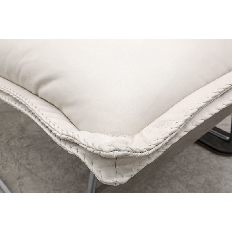 Méridienne en cuir véritable 29 po Tweety, Neige Verdeca, Acier inoxydable