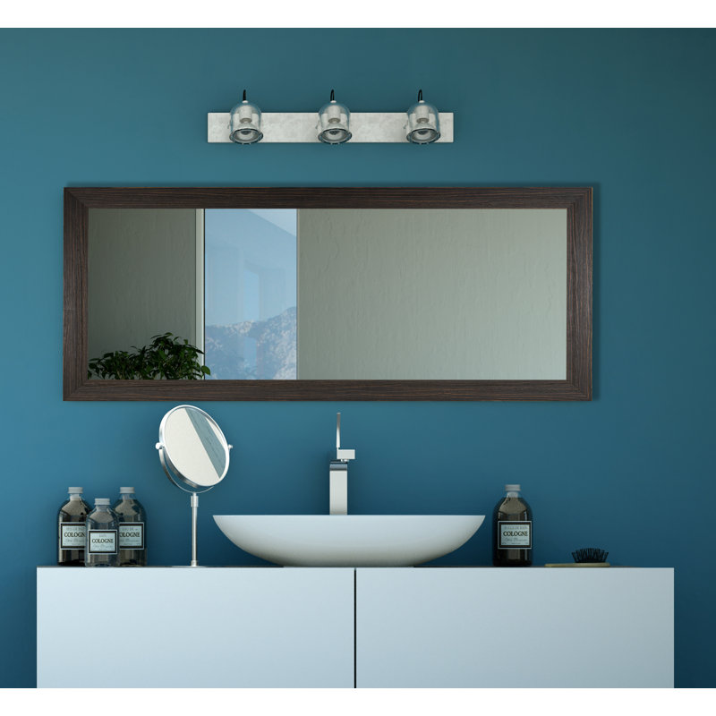 Miroir de salle de bain Dakston, Espresso, 36,25 po x 55,75 po