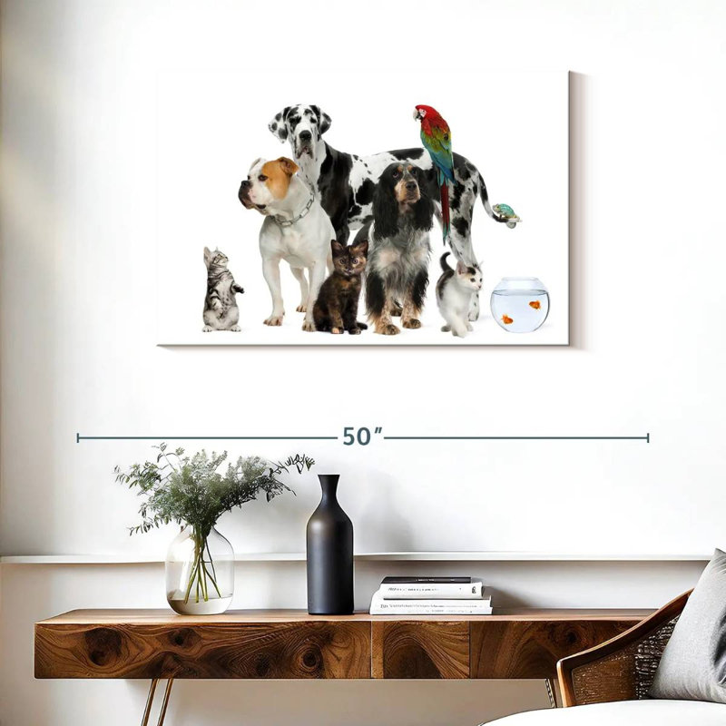 Groupe d'animaux de compagnie, H 24 po x l 36 po