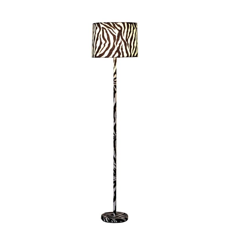 59'' Tray Table Floor Lamp, White/Black