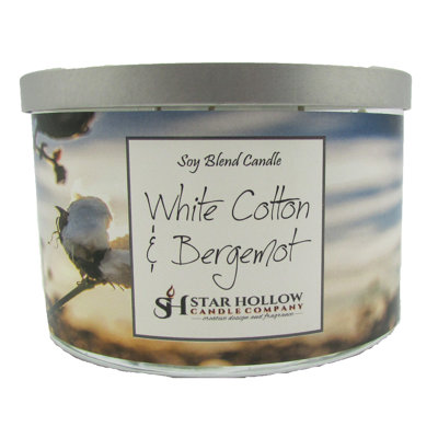 White Cotton & Bergamot Scented Jar Candle