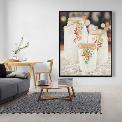 Bougies de Noël - Nature morte, toile encadrée décor à la maison