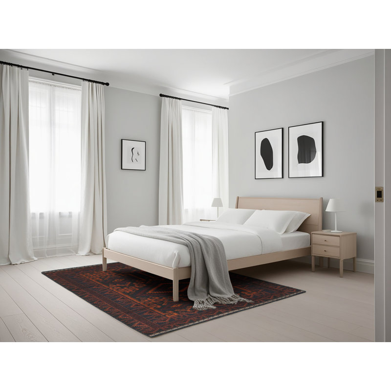 Tapis oriental noir / rouge, Rectangle 5 pi x 7 pi