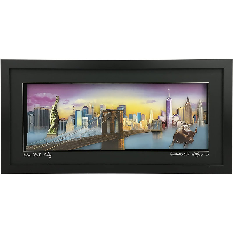 NYC Skyline at Night, impression rectangulaire 1 pièce
