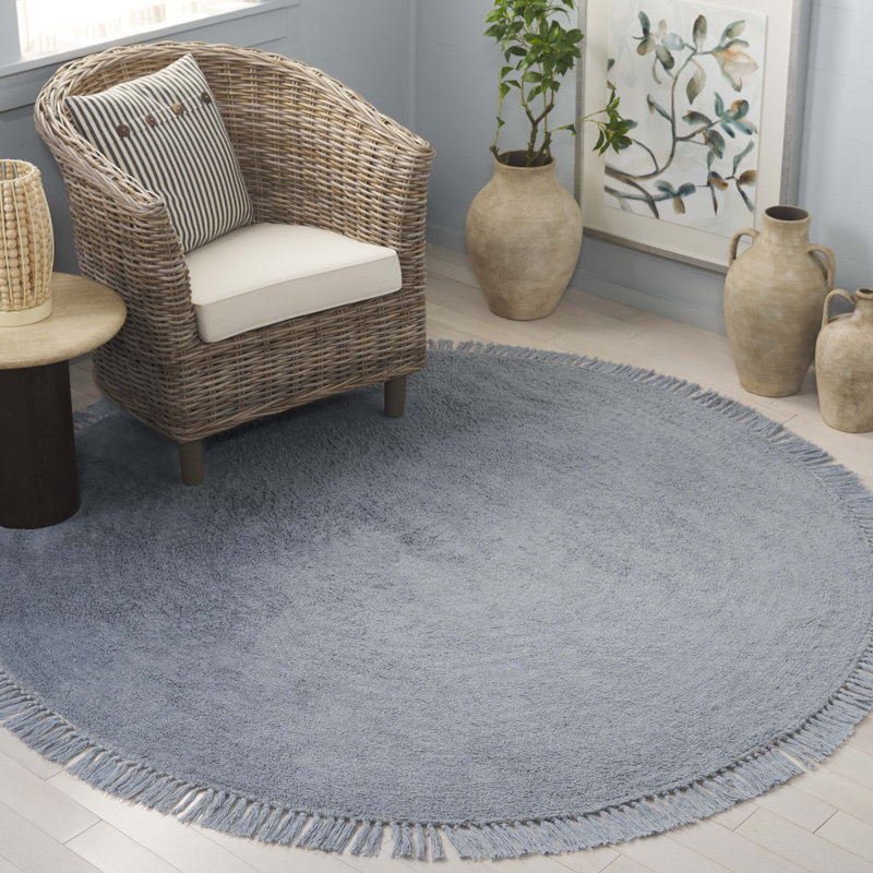 Tapis bleu Easy Care 221, Rond 6 pi