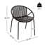Chaises de salle à manger de patio empilables avec design respirant de style moderne et simple (ensemble de 2), pieds en métal + dossier en plastique, noir-7151069