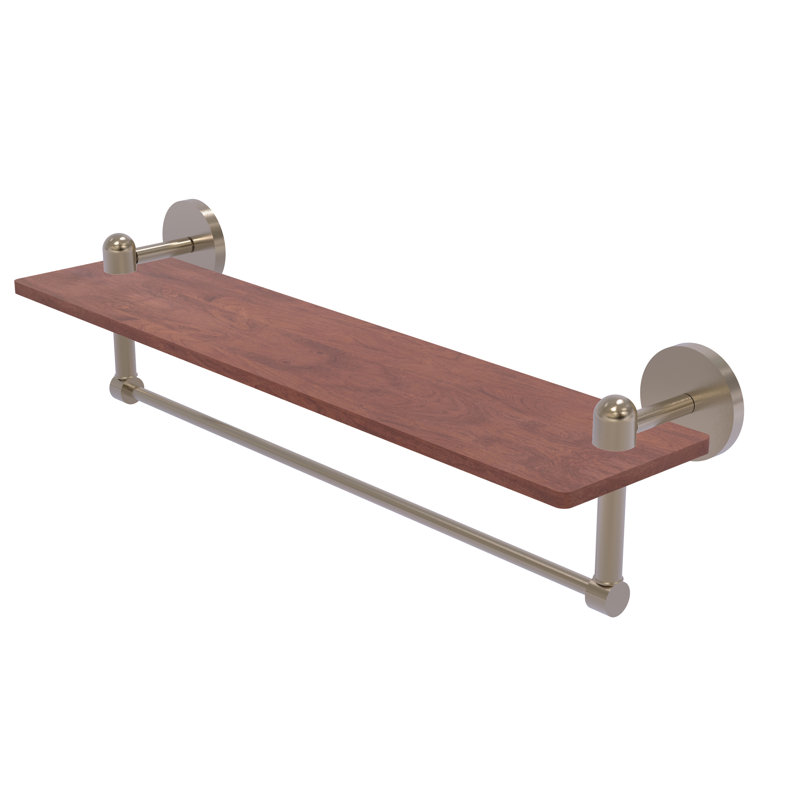 Tablette murale unie bois ironwood Itzhak, Étain antique, H 4 po x l 22 po x P 5 po