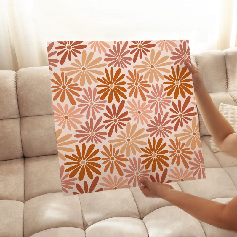 Floral rétro, fleurs VI, rétro, reproduction d'art non encadrée
