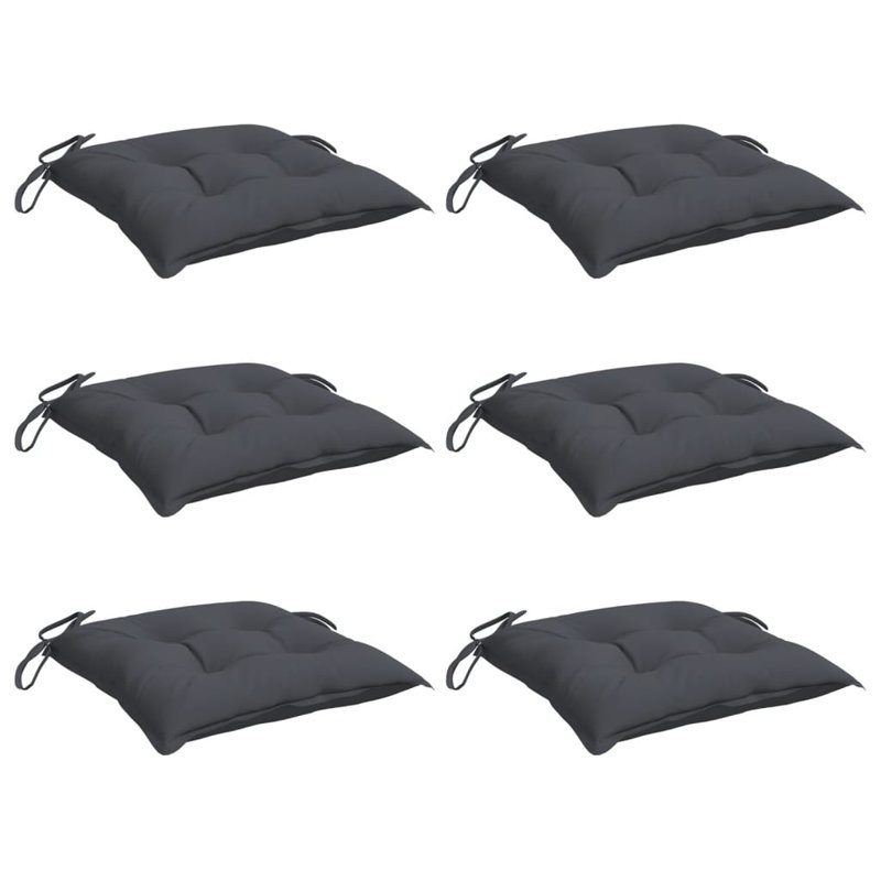 Ensemble de 6 coussins de chaise d'extérieur 100% polyester vert Oxford, H 15,7 po x l 15,7 po x P 2,8 po, Vert