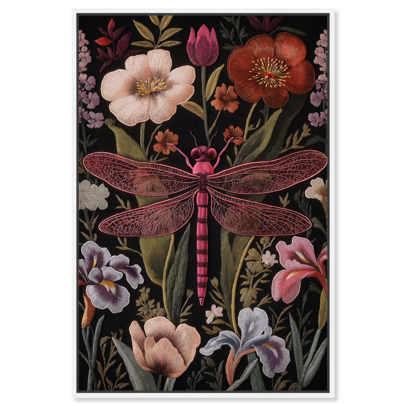 Décoration botanique Ruby Reed Rider I par Art Remedy, H 46 po x l 31 po, Cadre flottant blanc