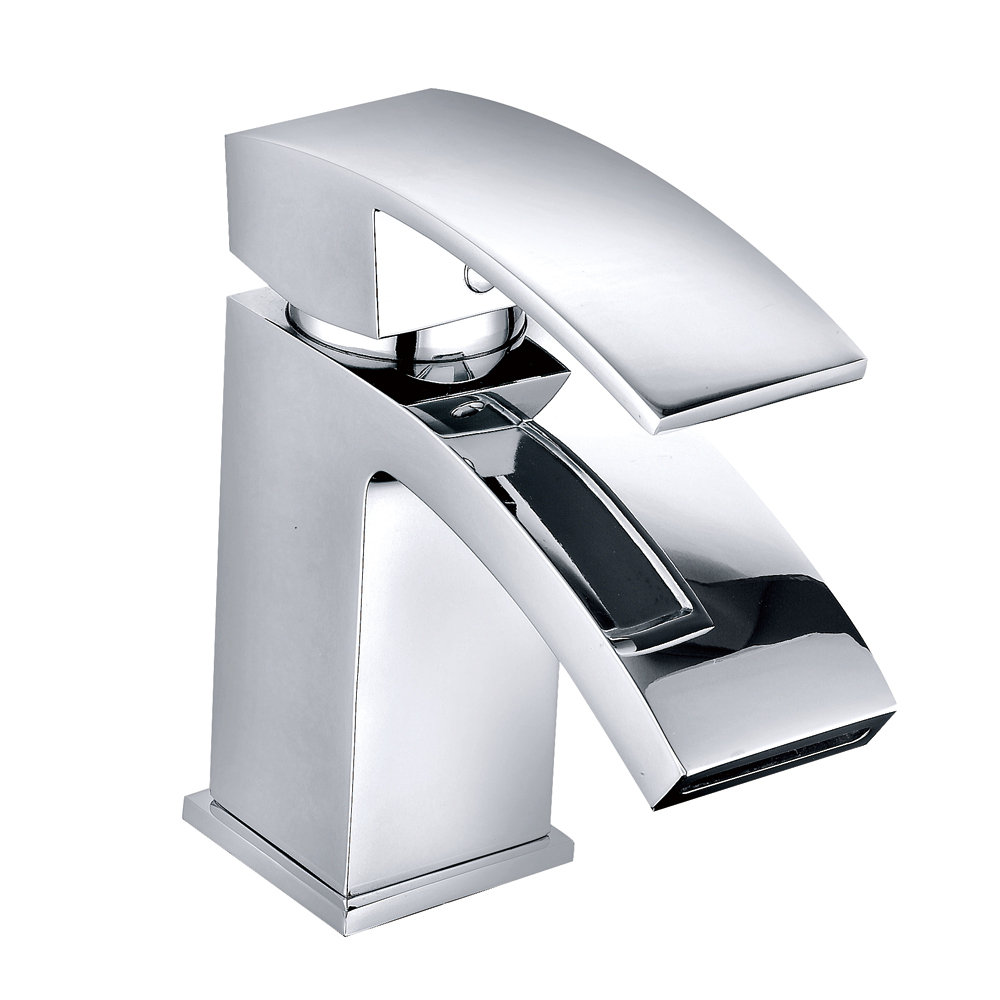 Huneycutt Modern Basin Sink Mono Mixer Faucet Chrome Cloakroom Bathroom Waterfall Tap