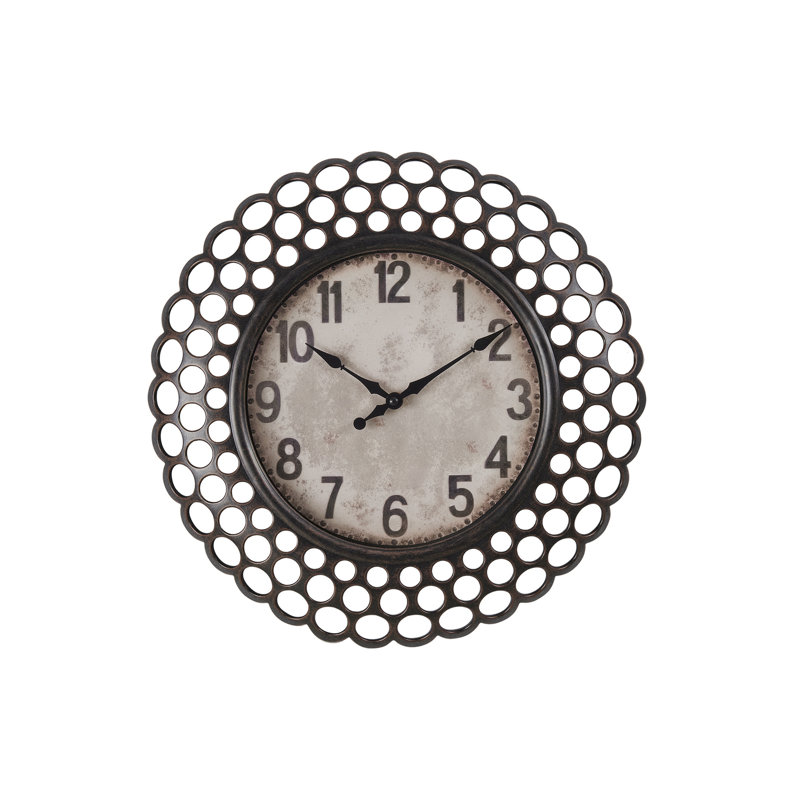 Clocks, 16" Round, Wall Clock, Dark Brown, Transitional