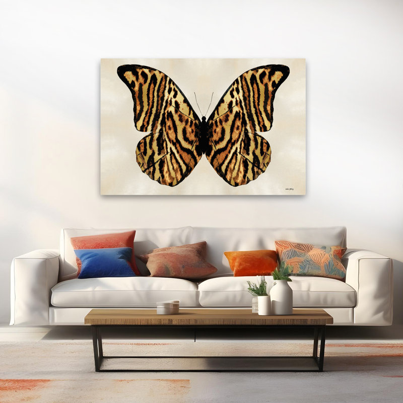 Papillon tigré rayé - Papillon contemporain, H 60 po x l 40 po