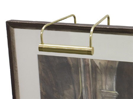 Frame Mounted Picture Light, Polished Brass, 7.5" H x 11" W x 8" D
