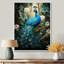 Zellie Teal Peacock - monochrome, art mural paon-192523264-143353823-151568037