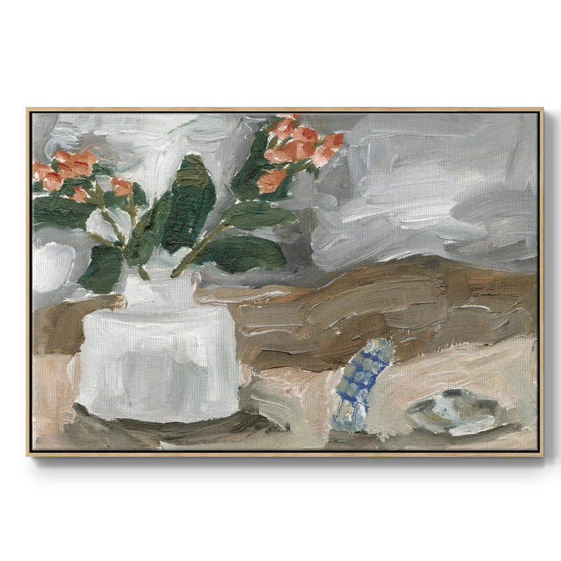 Vase de fleurs roses III, Naturel, H 17 po x l 25 po x P 2 po
