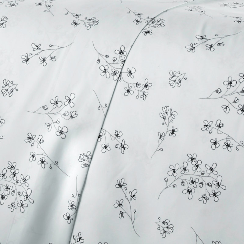Ensemble de draps Sweet Florals, Ensemble de draps pour taille de lit simple TG, Bleu