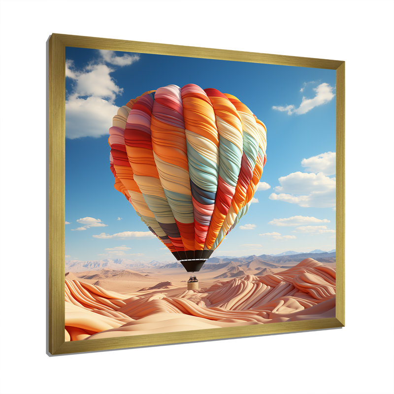 «Abstract Colorful Balloon Soaring II», reproduction sur toile, Cadre doré simple, H 16 po x l 16 po x P 1 po
