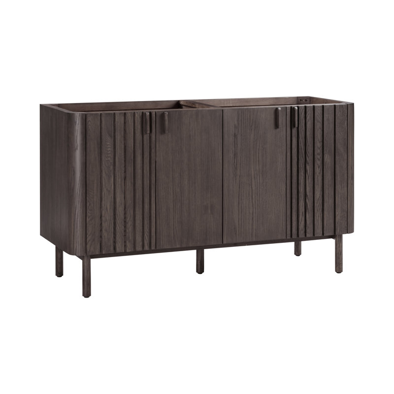 Blakely 60'' Double Bathroom Vanity Base Only, Brown