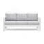 Ensemble de conversation de patio 3 pièces en aluminium 3 pièces, canapé d'extérieur 5 places avec coussins gris clair épais et structure blanche et table basse-1721070386-1721070397