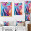 «Transitional Pink and Blue Shapes IV», art mural abstrait sur toile-185465359-185465357