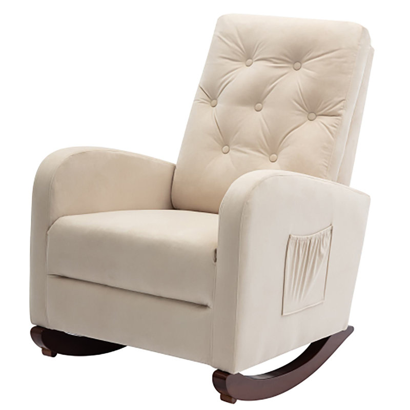 Brayson Reclining Game Sofa Chair With Foldable Backrest, White