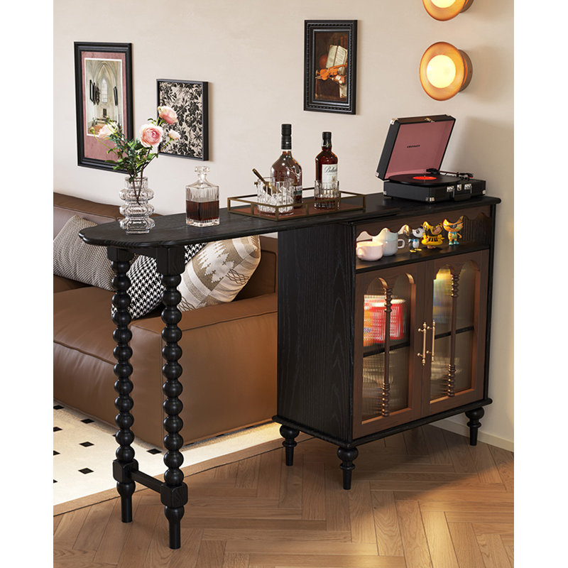 Table de bar extensible en bois d'hévéa de style français