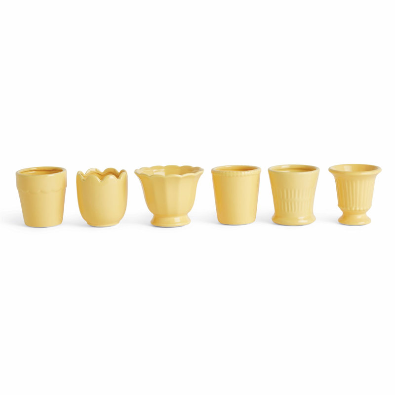 Mirabelle 6-Piece Ceramic Cachepot Set, White
