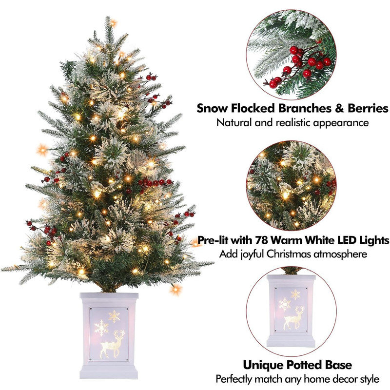 1097.3cm H Lighted Artificial Christmas Tree