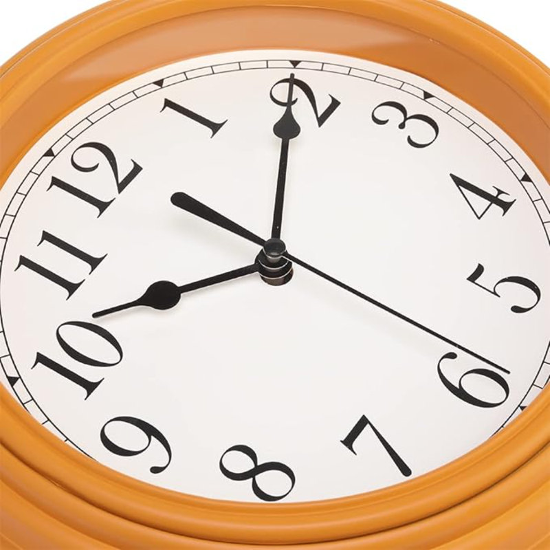 Horloge murale silencieuse 9 pouces, Jaune foncé