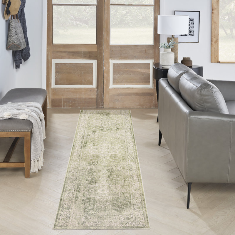 Tapis ivoire lavable à la machine Haydel, Tapis de couloir 2 pi 2 po x 10 pi